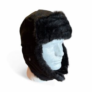 Woolrich Black Faux Fur Trapper Hat